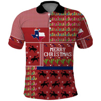 Texas Map Merry Christmas Polo Shirt Xmas Holiday Patterns - Wonder Print Shop