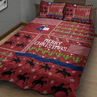 Texas Map Merry Christmas Quilt Bed Set Xmas Holiday Patterns - Wonder Print Shop