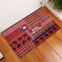 Texas Map Merry Christmas Rubber Doormat Xmas Holiday Patterns - Wonder Print Shop