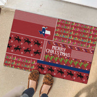 Texas Map Merry Christmas Rubber Doormat Xmas Holiday Patterns - Wonder Print Shop