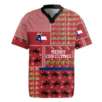 Texas Map Merry Christmas Rugby Jersey Xmas Holiday Patterns - Wonder Print Shop