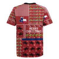 Texas Map Merry Christmas Rugby Jersey Xmas Holiday Patterns - Wonder Print Shop