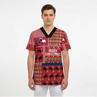 Texas Map Merry Christmas Scrub Top Xmas Holiday Patterns - Wonder Print Shop