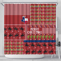 Texas Map Merry Christmas Shower Curtain Xmas Holiday Patterns - Wonder Print Shop