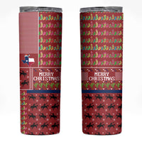 Texas Map Merry Christmas Skinny Tumbler Xmas Holiday Patterns - Wonder Print Shop