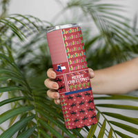 Texas Map Merry Christmas Skinny Tumbler Xmas Holiday Patterns - Wonder Print Shop