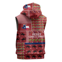 Texas Map Merry Christmas Sleeveless Zip Hoodie Xmas Holiday Patterns - Wonder Print Shop