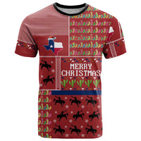 Texas Map Merry Christmas T Shirt Xmas Holiday Patterns - Wonder Print Shop