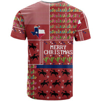 Texas Map Merry Christmas T Shirt Xmas Holiday Patterns - Wonder Print Shop