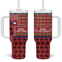 Texas Map Merry Christmas Tumbler With Handle Xmas Holiday Patterns - Wonder Print Shop