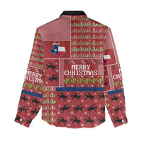 Texas Map Merry Christmas Women Casual Shirt Xmas Holiday Patterns - Wonder Print Shop