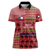 Texas Map Merry Christmas Women Polo Shirt Xmas Holiday Patterns - Wonder Print Shop