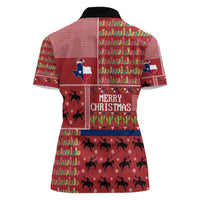 Texas Map Merry Christmas Women Polo Shirt Xmas Holiday Patterns - Wonder Print Shop