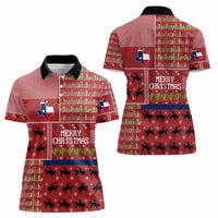 Texas Map Merry Christmas Women Polo Shirt Xmas Holiday Patterns - Wonder Print Shop