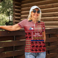 Texas Map Merry Christmas Women Polo Shirt Xmas Holiday Patterns - Wonder Print Shop