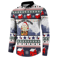 Texas Santa Christmas Button Sweatshirt Xmas Holiday Patterns - Wonder Print Shop