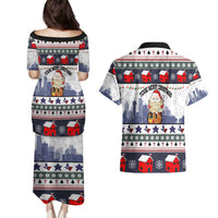 Texas Santa Christmas Couples Matching Puletasi and Hawaiian Shirt Xmas Holiday Patterns - Wonder Print Shop