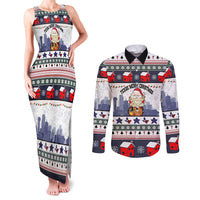 Texas Santa Christmas Couples Matching Tank Maxi Dress and Long Sleeve Button Shirt Xmas Holiday Patterns - Wonder Print Shop