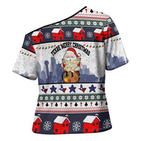 Texas Santa Christmas Cross Shoulder Shirt Xmas Holiday Patterns - Wonder Print Shop