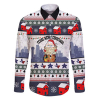 Texas Santa Christmas Family Matching Off The Shoulder Long Sleeve Dress and Hawaiian Shirt Xmas Holiday Patterns - Wonder Print Shop