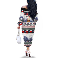 Texas Santa Christmas Family Matching Off The Shoulder Long Sleeve Dress and Hawaiian Shirt Xmas Holiday Patterns - Wonder Print Shop