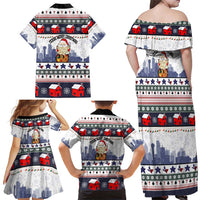 Texas Santa Christmas Family Matching Off Shoulder Maxi Dress and Hawaiian Shirt Xmas Holiday Patterns - Wonder Print Shop