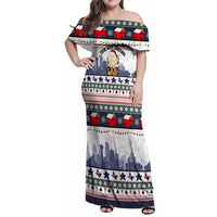Texas Santa Christmas Family Matching Off Shoulder Maxi Dress and Hawaiian Shirt Xmas Holiday Patterns - Wonder Print Shop
