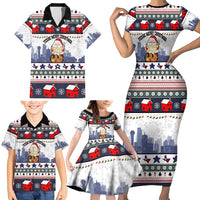 Texas Santa Christmas Family Matching Short Sleeve Bodycon Dress and Hawaiian Shirt Xmas Holiday Patterns - Wonder Print Shop