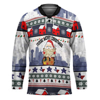 Texas Santa Christmas Hockey Jersey Xmas Holiday Patterns - Wonder Print Shop
