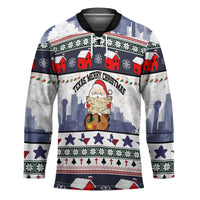 Texas Santa Christmas Hockey Jersey Xmas Holiday Patterns - Wonder Print Shop