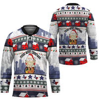 Texas Santa Christmas Hockey Jersey Xmas Holiday Patterns - Wonder Print Shop