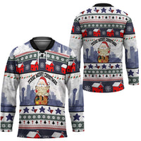 Texas Santa Christmas Hockey Jersey Xmas Holiday Patterns - Wonder Print Shop