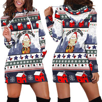 Texas Santa Christmas Hoodie Dress Xmas Holiday Patterns - Wonder Print Shop