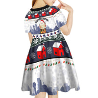 Texas Santa Christmas Kid Short Sleeve Dress Xmas Holiday Patterns - Wonder Print Shop