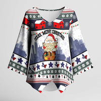 Texas Santa Christmas Kimono Sleeve Blouse Xmas Holiday Patterns - Wonder Print Shop