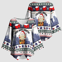 Texas Santa Christmas Kimono Sleeve Blouse Xmas Holiday Patterns - Wonder Print Shop