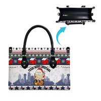 Texas Santa Christmas Leather Bag Xmas Holiday Patterns - Wonder Print Shop
