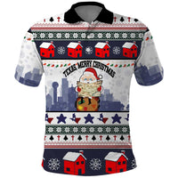 Texas Santa Christmas Polo Shirt Xmas Holiday Patterns - Wonder Print Shop
