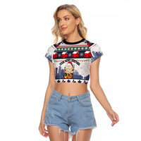 Texas Santa Christmas Raglan Cropped T Shirt Xmas Holiday Patterns - Wonder Print Shop
