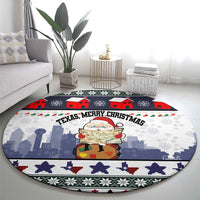 Texas Santa Christmas Round Carpet Xmas Holiday Patterns - Wonder Print Shop