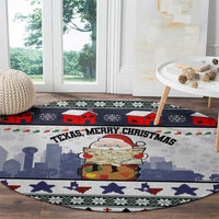 Texas Santa Christmas Round Carpet Xmas Holiday Patterns - Wonder Print Shop