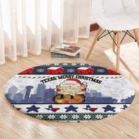 Texas Santa Christmas Round Carpet Xmas Holiday Patterns - Wonder Print Shop