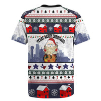 Texas Santa Christmas Rugby Jersey Xmas Holiday Patterns - Wonder Print Shop