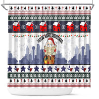 Texas Santa Christmas Shower Curtain Xmas Holiday Patterns - Wonder Print Shop