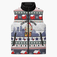 Texas Santa Christmas Sleeveless Puffer Jacket Xmas Holiday Patterns - Wonder Print Shop