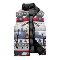 Texas Santa Christmas Sleeveless Puffer Jacket Xmas Holiday Patterns - Wonder Print Shop