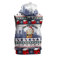 Texas Santa Christmas Sleeveless Zip Hoodie Xmas Holiday Patterns - Wonder Print Shop