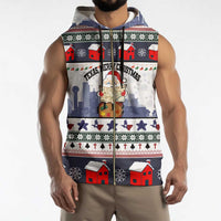 Texas Santa Christmas Sleeveless Zip Hoodie Xmas Holiday Patterns - Wonder Print Shop