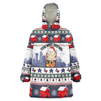 Texas Santa Christmas Wearable Blanket Hoodie Xmas Holiday Patterns - Wonder Print Shop