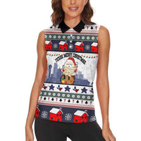 Texas Santa Christmas Women Sleeveless Polo Shirt Xmas Holiday Patterns - Wonder Print Shop